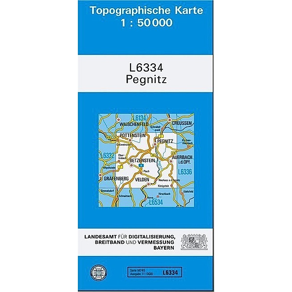 Topographische Karte Bayern / L6334 / Topographische Karte Bayern Pegnitz
