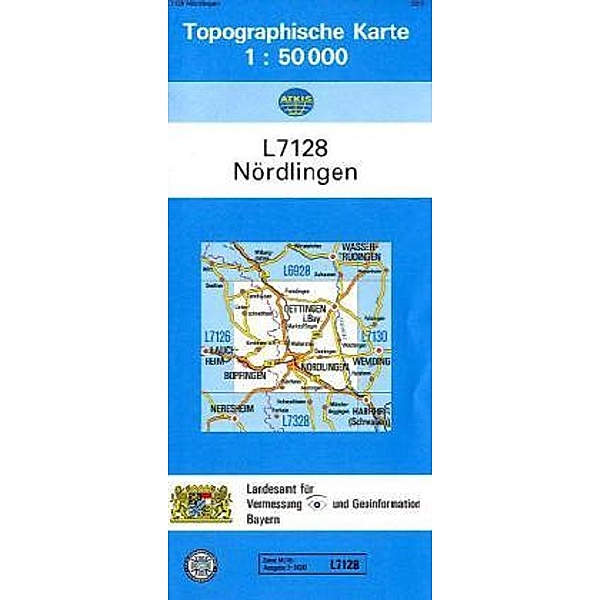 Topographische Karte Bayern / L7128 / Topographische Karte Bayern Nördlingen, Breitband und Vermessung, Bayern Landesamt für Digitalisierung
