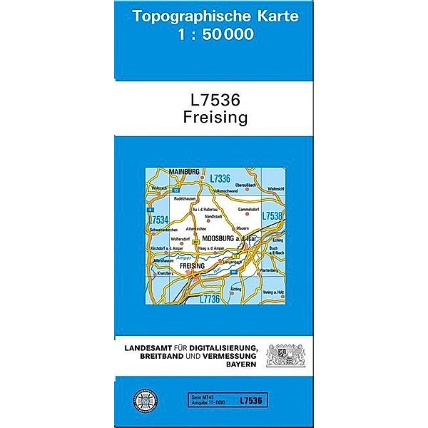 Topographische Karte Bayern / L7536 / Topographische Karte Bayern Freising, Breitband und Vermessung, Bayern Landesamt für Digitalisierung