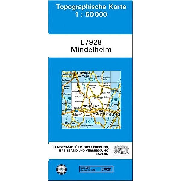 Topographische Karte Bayern / L7928 / Topographische Karte Bayern Mindelheim