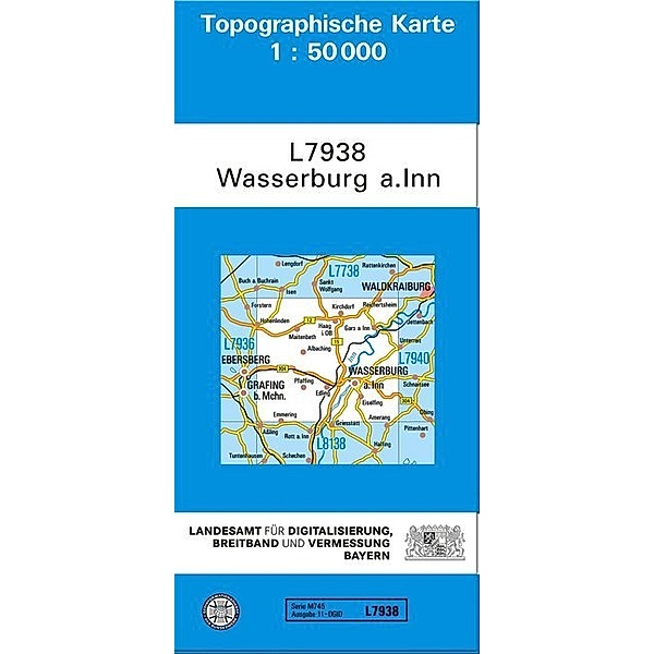 Topographische Karte Bayern / L7938 / Topographische Karte Bayern Wasserburg a. Inn