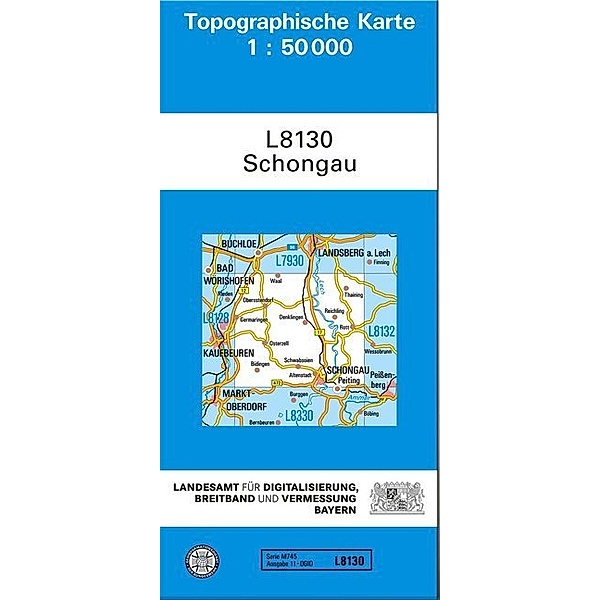 Topographische Karte Bayern / L8130 / Topographische Karte Bayern Schongau, Breitband und Vermessung, Bayern Landesamt für Digitalisierung