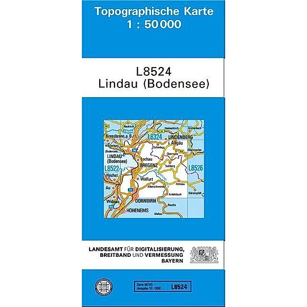 Topographische Karte Bayern / L8524 / Topographische Karte Bayern Lindau (Bodensee)
