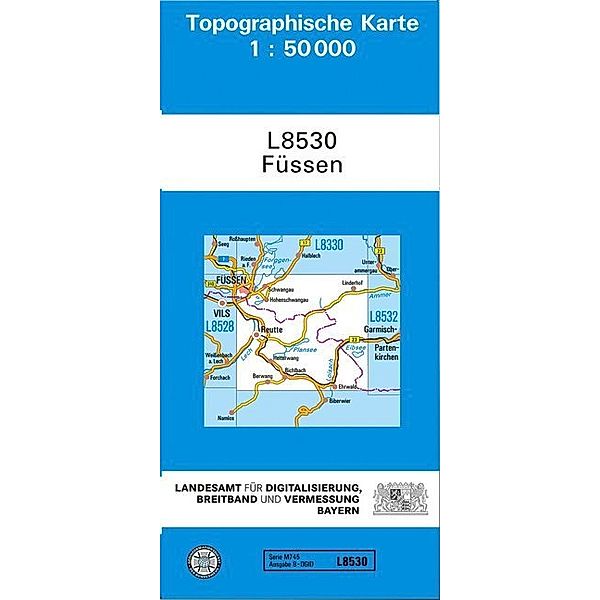 Topographische Karte Bayern / L8530 / Topographische Karte Bayern Füssen