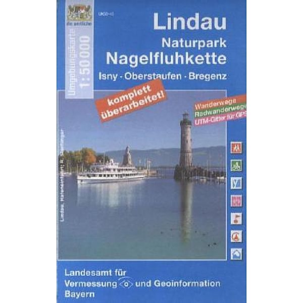 Topographische Karte Bayern Lindau, Naturpark Nagelfluhkette