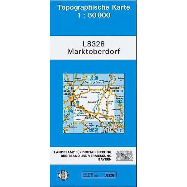 Topographische Karte Bayern Marktoberdorf