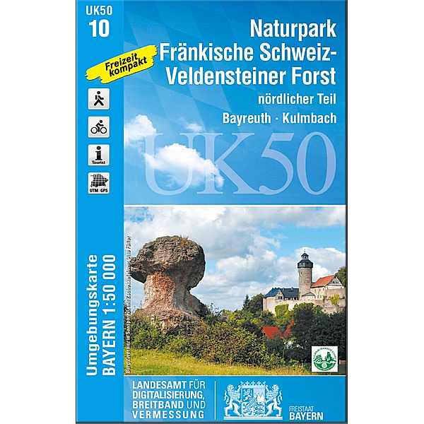 Topographische Karte Bayern Naturpark Fränkische Schweiz - Veldensteiner Forst