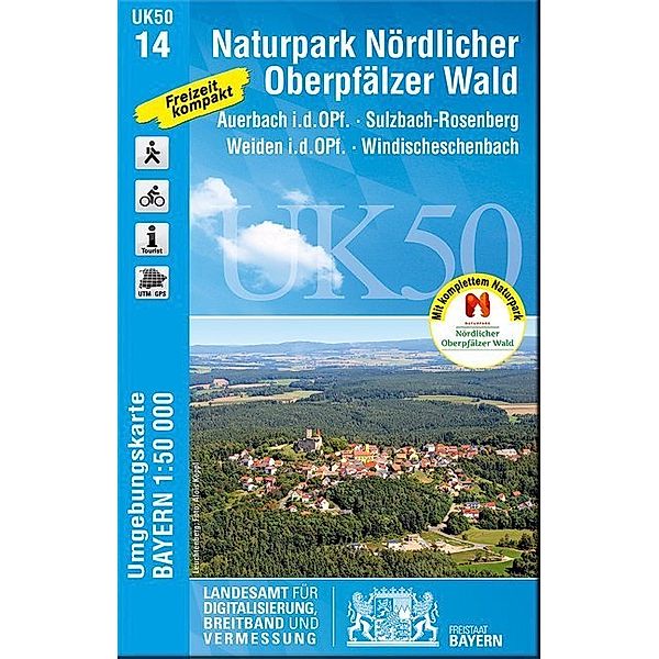 Topographische Karte Bayern Naturpark Nördlicher Oberpfälzer Wald, Breitband und Vermessung, Bayern Landesamt für Digitalisierung