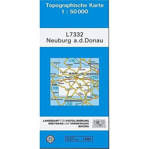 Topographische Karte Bayern Neuburg a. d. Donau