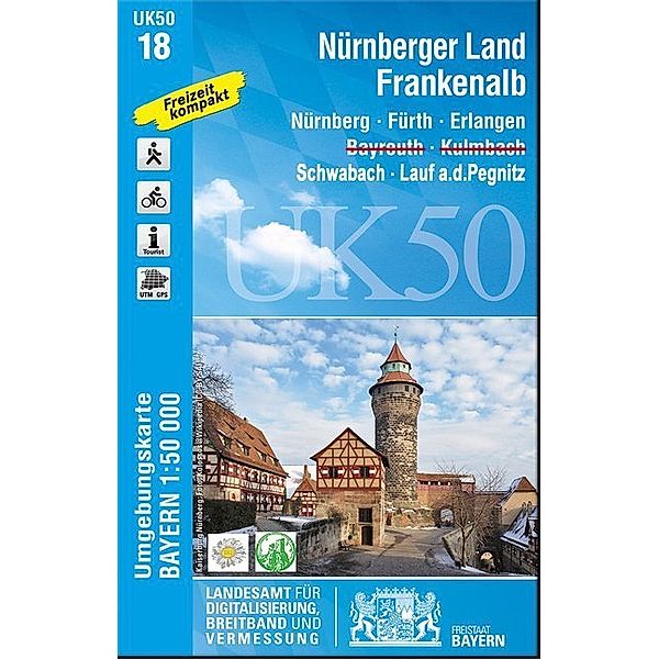 Topographische Karte Bayern Nürnberger Land, Frankenalb, Breitband und Vermessung, Bayern Landesamt für Digitalisierung