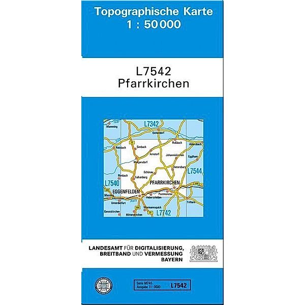 Topographische Karte Bayern Pfarrkirchen, Breitband und Vermessung, Bayern Landesamt für Digitalisierung