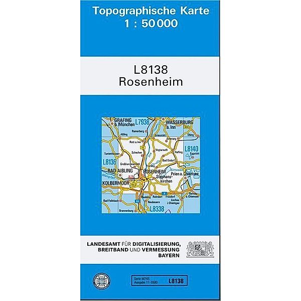 Topographische Karte Bayern Rosenheim