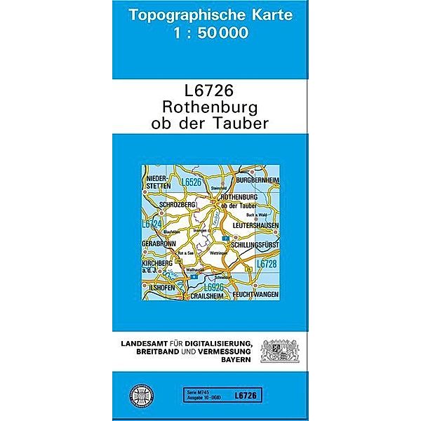 Topographische Karte Bayern Rothenburg ob der Tauber, Breitband und Vermessung, Bayern Landesamt für Digitalisierung