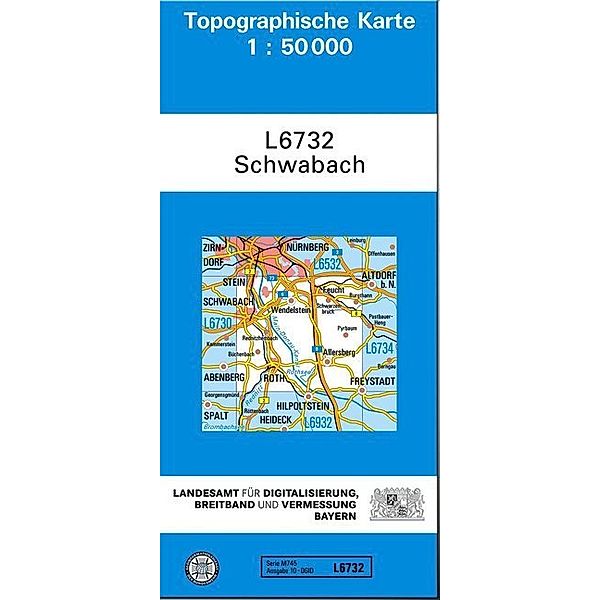 Topographische Karte Bayern Schwabach, Breitband und Vermessung, Bayern Landesamt für Digitalisierung