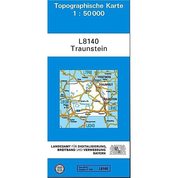 Topographische Karte Bayern Traunstein, Breitband und Vermessung, Bayern Landesamt für Digitalisierung