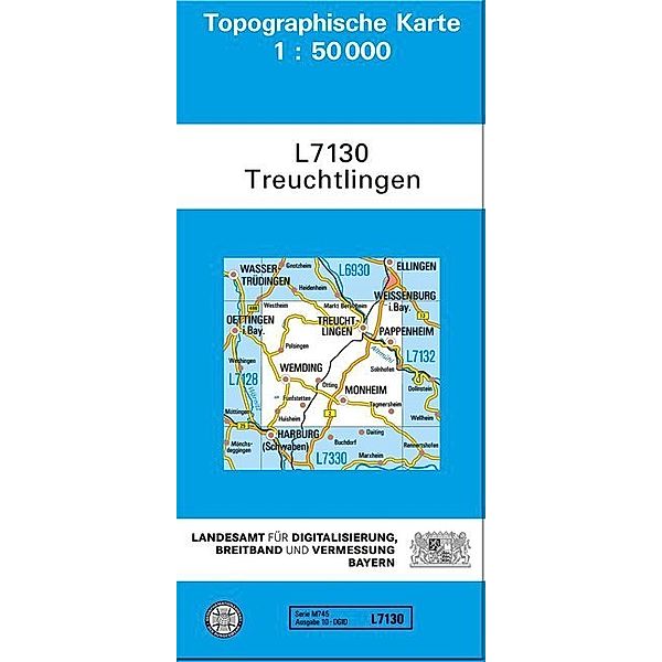 Topographische Karte Bayern Treuchtlingen, Breitband und Vermessung, Bayern Landesamt für Digitalisierung