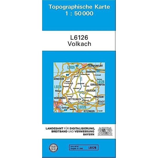 Topographische Karte Bayern Volkach