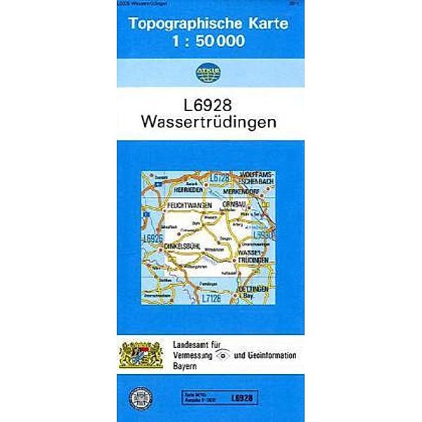 Topographische Karte Bayern Wassertrüdingen, Breitband und Vermessung, Bayern Landesamt für Digitalisierung