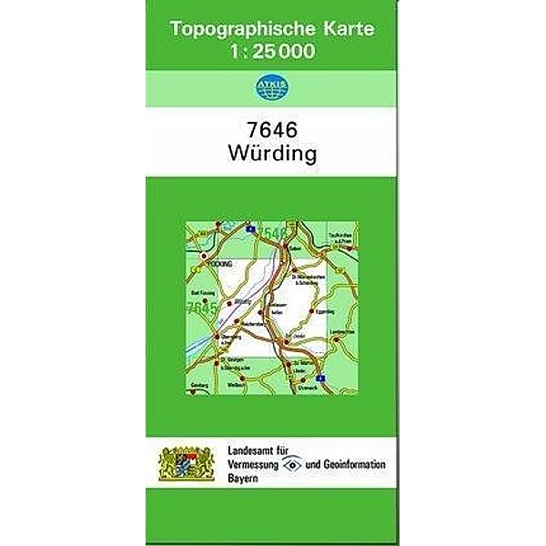 Topographische Karte Bayern Würding, Breitband und Vermessung, Bayern Landesamt für Digitalisierung