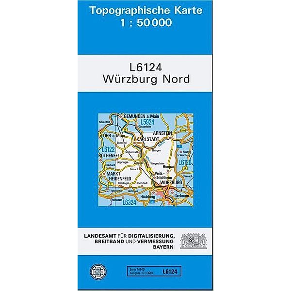 Topographische Karte Bayern Würzburg Nord