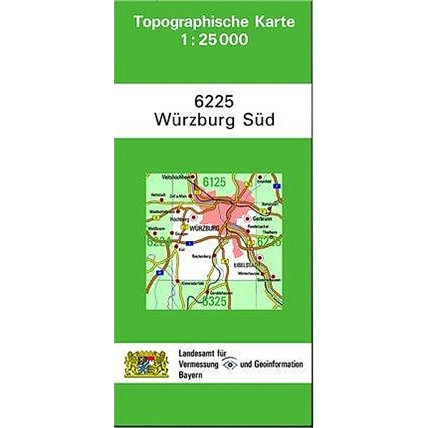 Topographische Karte Bayern Würzburg Süd