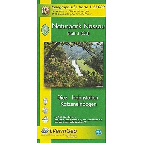 Topographische Karte Rheinland-Pfalz Naturpark Nassau.Bl.3