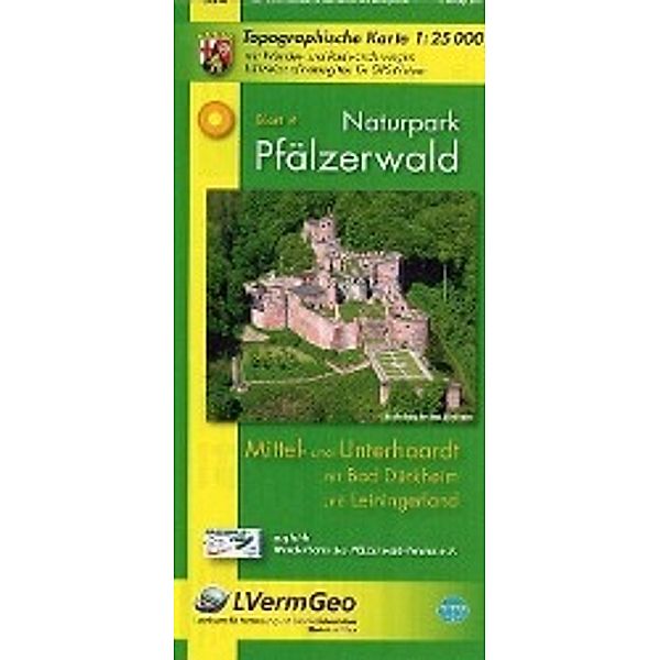 Topographische Karte Rheinland-Pfalz Naturpark Pfälzerwald