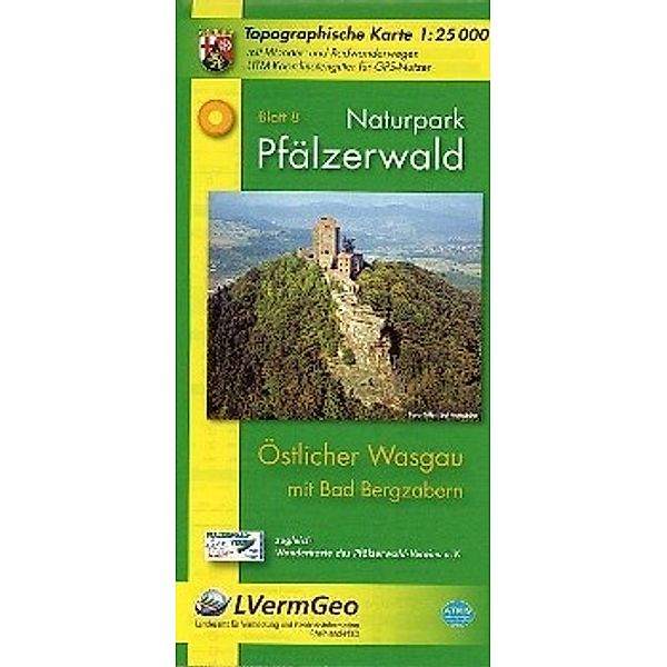 Topographische Karte Rheinland-Pfalz Naturpark Pfälzerwald