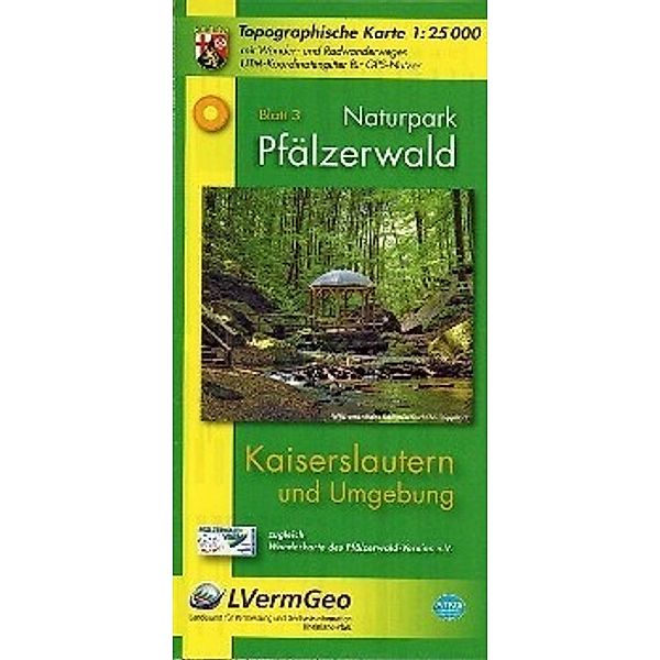 Topographische Karte Rheinland-Pfalz Naturpark Pfälzerwald