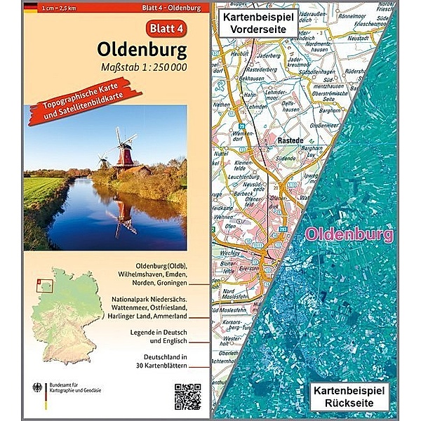 Topographische Karte und Satellitenbildkarte Oldenburg, BKG - Bundesamt für Kartographie und Geodäsie