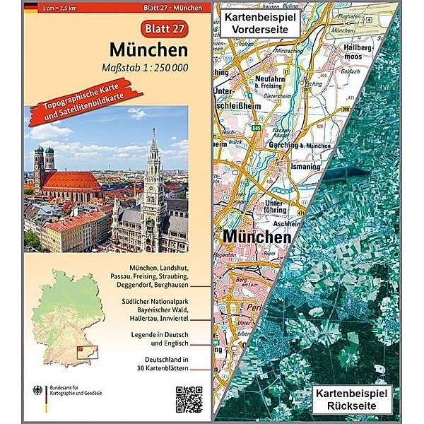 Topographische Karte und Satellitenbildkarte München, BKG - Bundesamt für Kartographie und Geodäsie