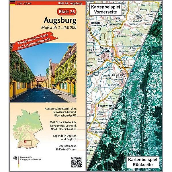 Topographische Karte und Satellitenbildkarte Augsburg, BKG - Bundesamt für Kartographie und Geodäsie