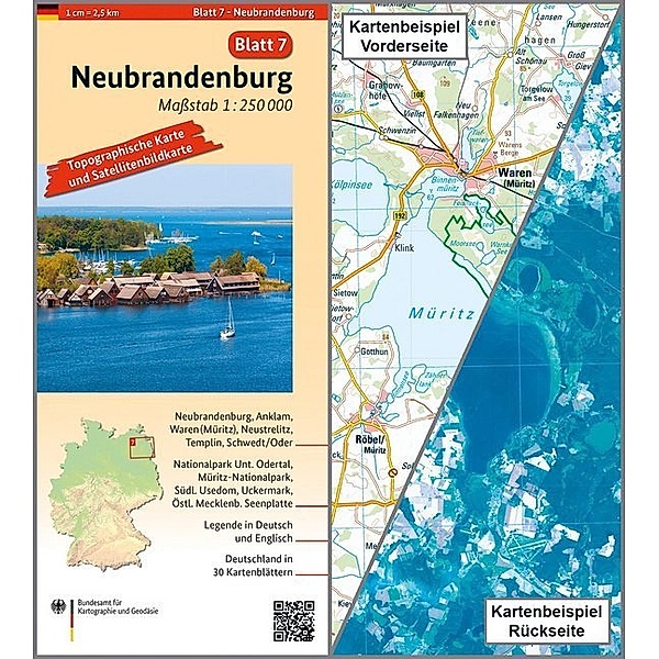 Topographische Karte und Satellitenbildkarte Neubrandenburg, BKG - Bundesamt für Kartographie und Geodäsie