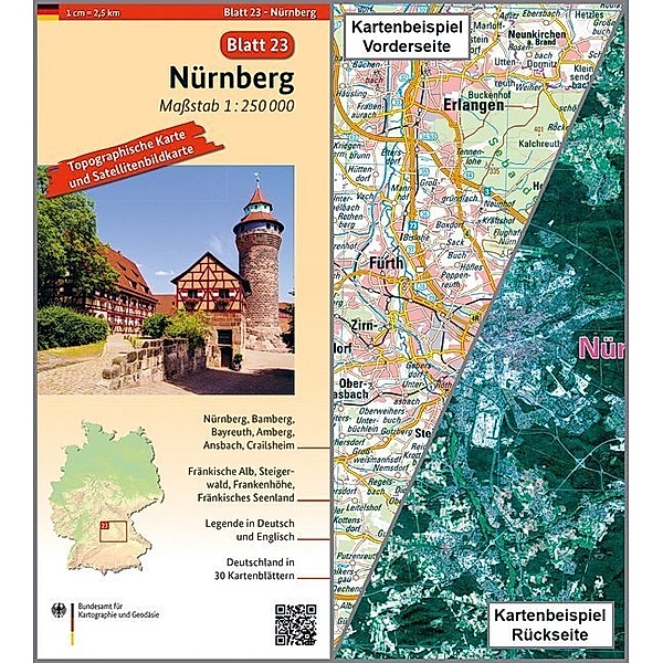 Topographische Karte und Satellitenbildkarte Nürnberg, BKG - Bundesamt für Kartographie und Geodäsie