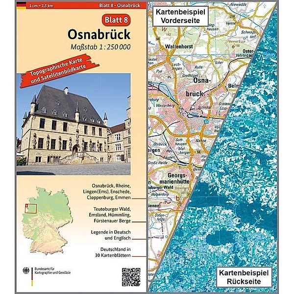 Topographische Karte und Satellitenbildkarte Osnabrück, BKG - Bundesamt für Kartographie und Geodäsie