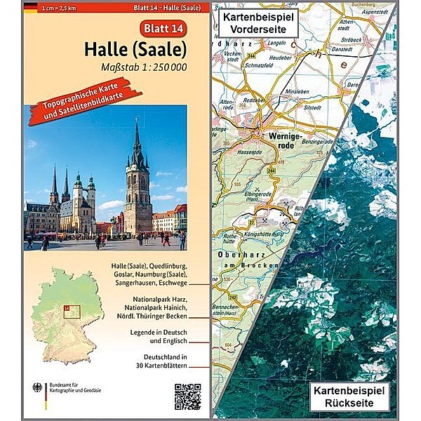 Topographische Karte und Satellitenbildkarte Halle (Saale), BKG - Bundesamt für Kartographie und Geodäsie