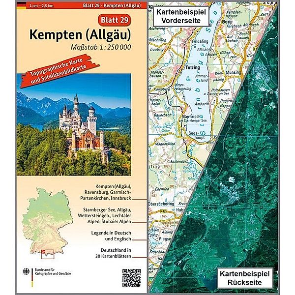 Topographische Karte und Satellitenbildkarte Kempten (Allgäu), BKG - Bundesamt für Kartographie und Geodäsie