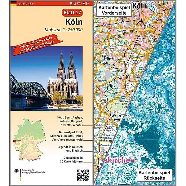 Topographische Karte und Satellitenbildkarte Köln, BKG - Bundesamt für Kartographie und Geodäsie