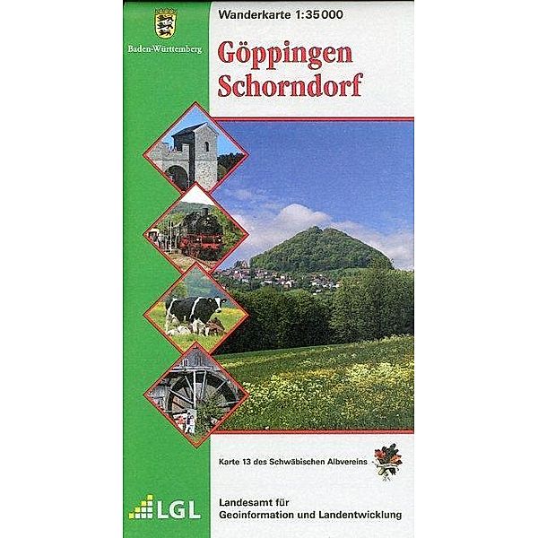Topographische Wanderkarte Baden-Württemberg Göppingen, Schorndorf
