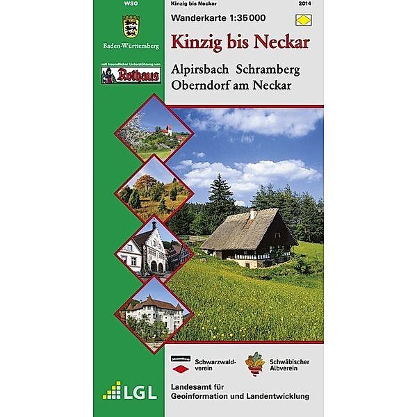 Topographische Wanderkarte Baden-Württemberg / Wanderkarte 1:35000 Kinzig bis Neckar