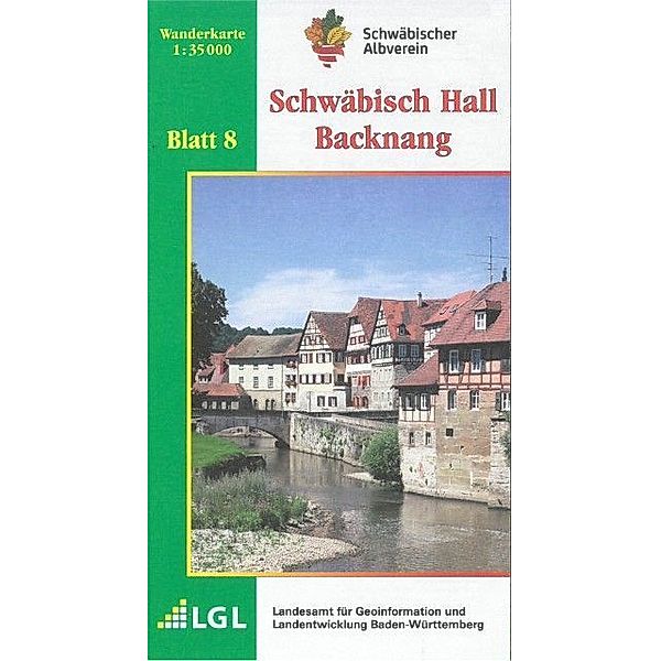 Topographische Wanderkarte Baden-Württemberg Schwäbisch Hall, Backnang