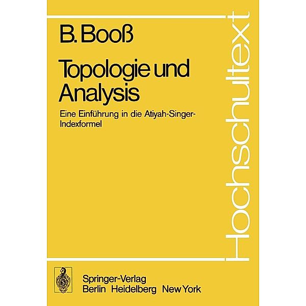 Topologie und Analysis / Hochschultext, B. Booss