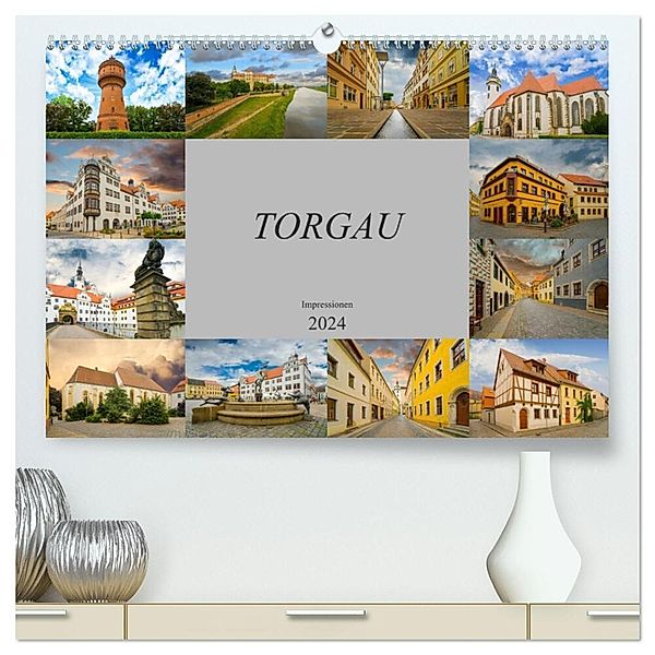 Torgau Impressionen (hochwertiger Premium Wandkalender 2024 DIN A2 quer), Kunstdruck in Hochglanz, Dirk Meutzner