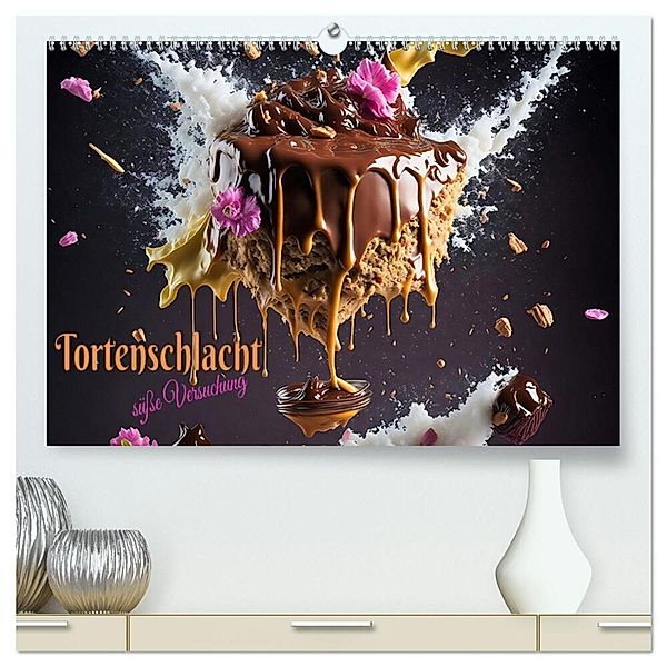 Tortenschlacht - süsse Versuchung (hochwertiger Premium Wandkalender 2024 DIN A2 quer), Kunstdruck in Hochglanz, Renate Utz