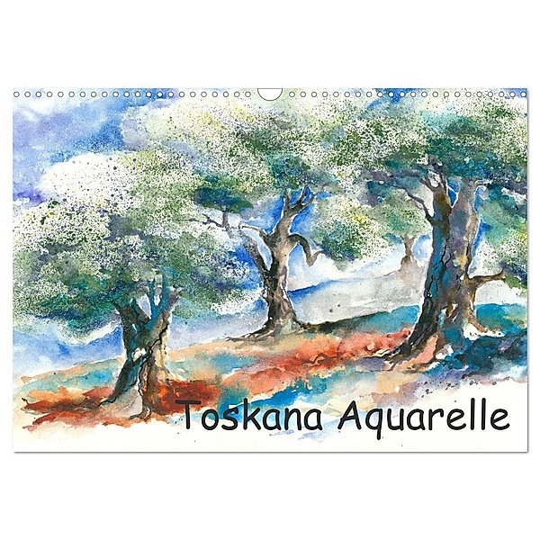 Toskana Aquarelle (Wandkalender 2024 DIN A3 quer), CALVENDO Monatskalender, Jitka Krause