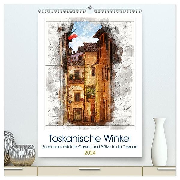 Toskanische Winkel (hochwertiger Premium Wandkalender 2024 DIN A2 hoch), Kunstdruck in Hochglanz, UL-Foto, Ulrike Leinemann