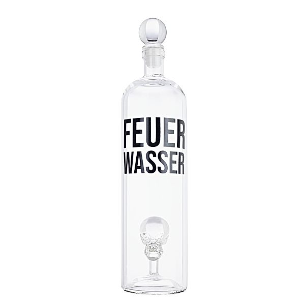 Totenkopf-Glasflasche „Feuerwasser“