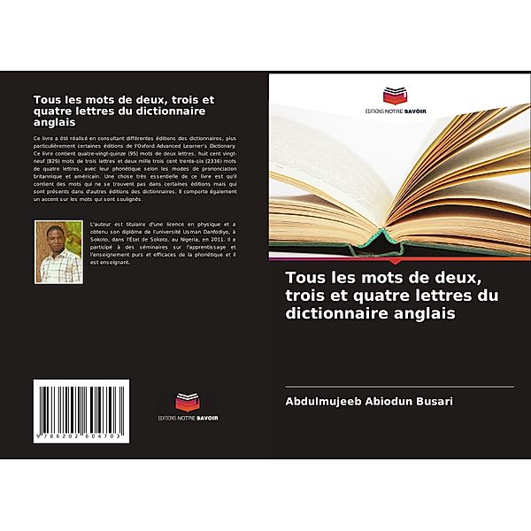 Tous les mots de deux, trois et quatre lettres du dictionnaire anglais, Abdulmujeeb Abiodun Busari