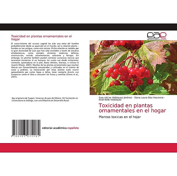 Toxicidad en plantas ornamentales en el hogar, Saw-rah ee Velázquez Jiménez, Diana Laura Díaz Inocencio, Anali Bello Velázquez