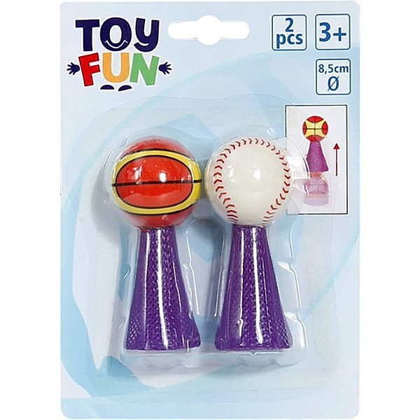 Toy Fun Pop-up Springbälle 8,5 cm, 2 Stück